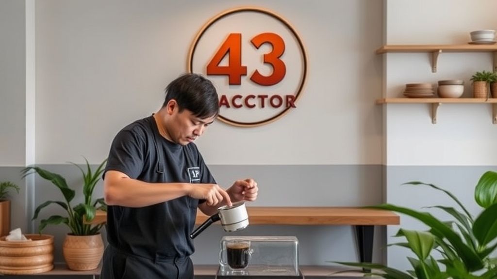 Không gian xanh mát tại 43 Factory Coffee Roaster